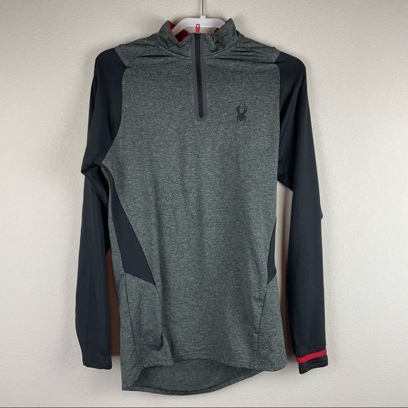 NEW Spyder Active Gray Black 1/4 Zip Pullover - Picture 1 of 9